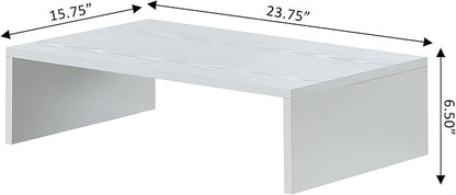Convenience Concepts Designs2Go Small TV Riser 23.75", for TVs up to 26" - Contemporary TV or Computer Riser for Living Room, Modern Office, Den, White