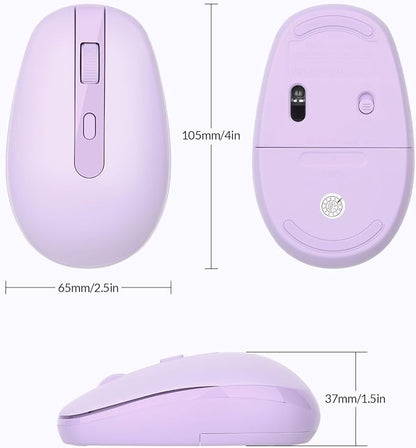 Rii Wireless Mouse RM700 2.4G Silent Mouse with USB Nano Receiver for Laptop,PC,Mac,Chromebook,Windows (Purple)