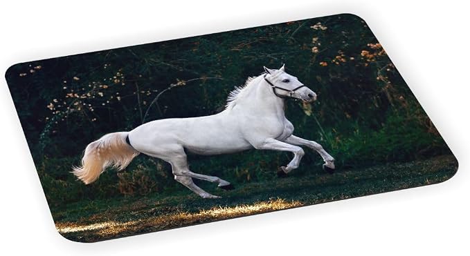 White Horse Galloping - Ultra Thin Non-Slip Mouse Pad Mousepad for use with Laptops, Macbooks, Travel