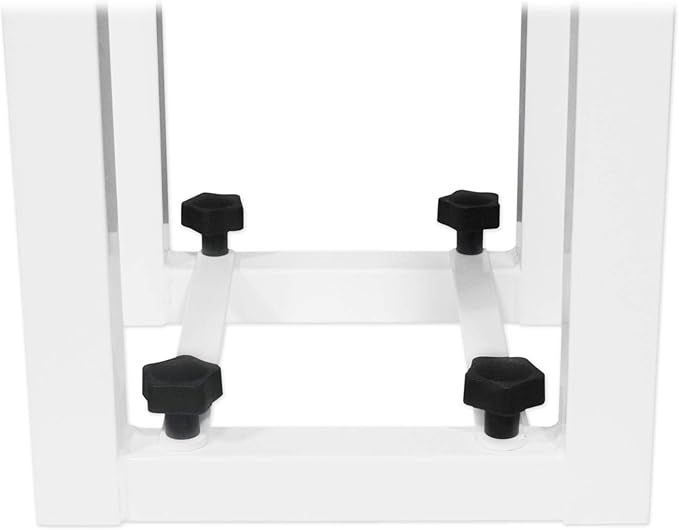 Rockville RTP32W White Totem Moving Head Light Stand with Scrims and Bags | Black and White Scrims, 2 Carry Bags, 39"-69" Adjustable Height, 132 lb Capacity, 35mm Pole Adapter, Steel, Tool-Free Setup
