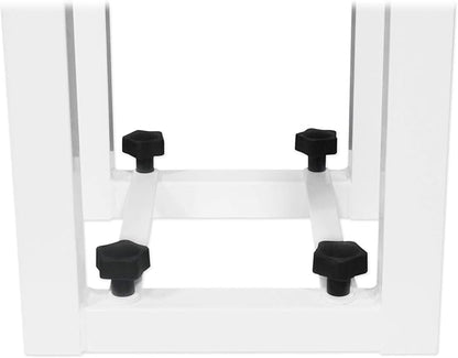 Rockville RTP32W White Totem Moving Head Light Stand with Scrims and Bags | Black and White Scrims, 2 Carry Bags, 39"-69" Adjustable Height, 132 lb Capacity, 35mm Pole Adapter, Steel, Tool-Free Setup