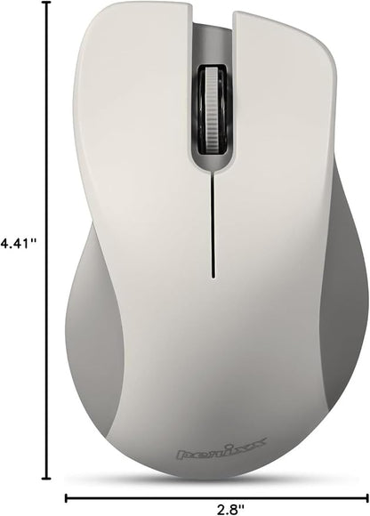 Perixx PERIMICE-621M Wireless Mouse - Silent Click with Ergo Design - Compatible for Desktop and Laptop PC - Wireless 2.4 GHz - Beige