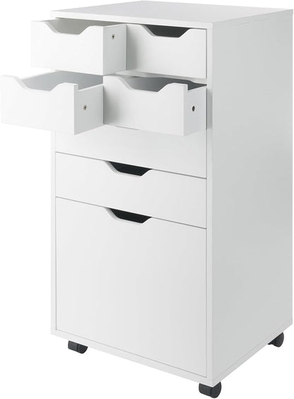 Winsome Halifax Mobile Storage Cabinet with 7 Drawers in White, Stylish & Functional Home Storage Cabinet for Filing, Kitchen Organization, Moveable Furniture for Office, Dorms, Apartments
