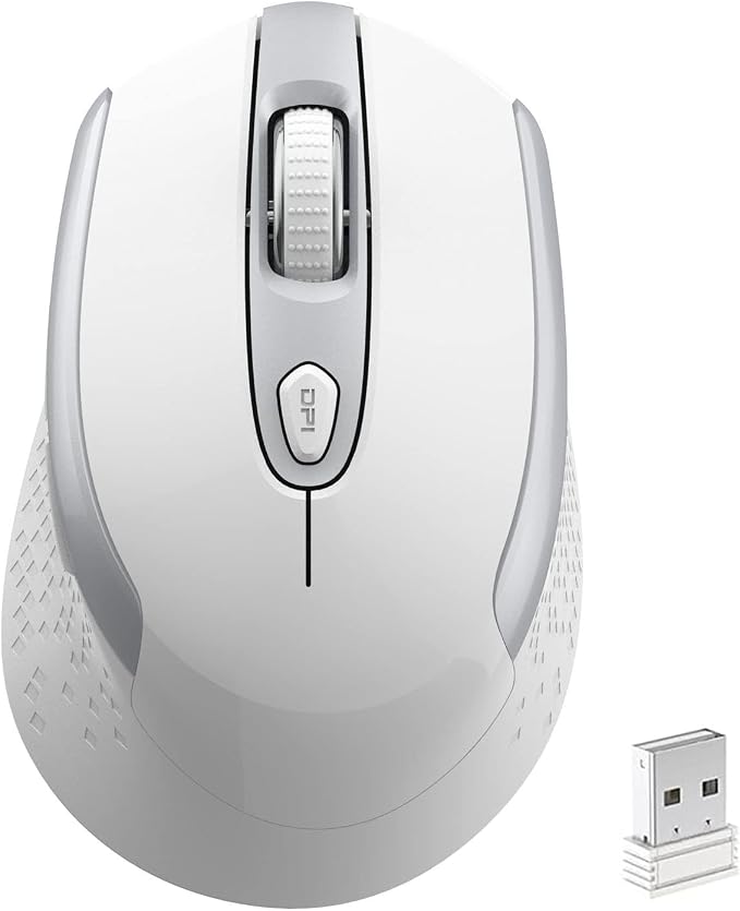 RaceGT Wireless Mouse - 2.4G Silent Cordless for Laptop, Desktop, MacBook, PC - 6 Buttons, 3 Adjustable DPI