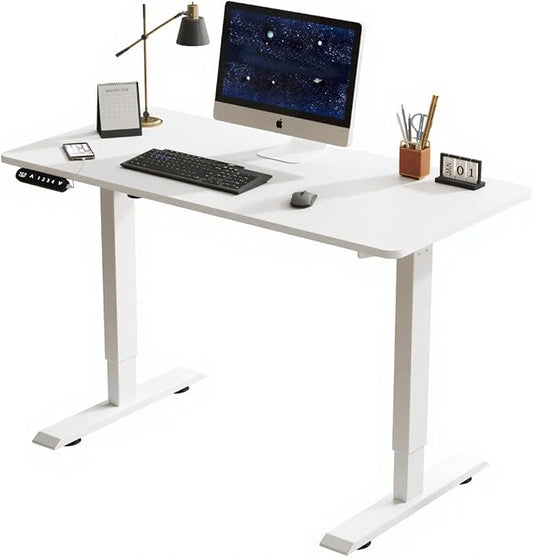 55 Inch Computer Desk, Large Office Desk for Home Office, Modern Writing Table with Sturdy Metal Frame
