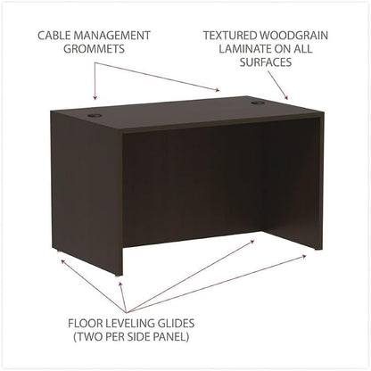 Alera Alera Valencia Series Straight Front Desk Shell, 47.25" X 29.5" X 29.63", Espresso
