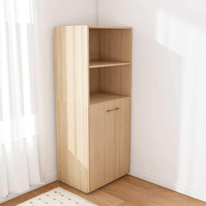 LUMISOL Multi-Function Folding Out Desk with Storage Shelves for Home & Office, Hidden Desks with Mobile Wheels, Pull Out Home Office Desk for Small Spaces, Natural Wood