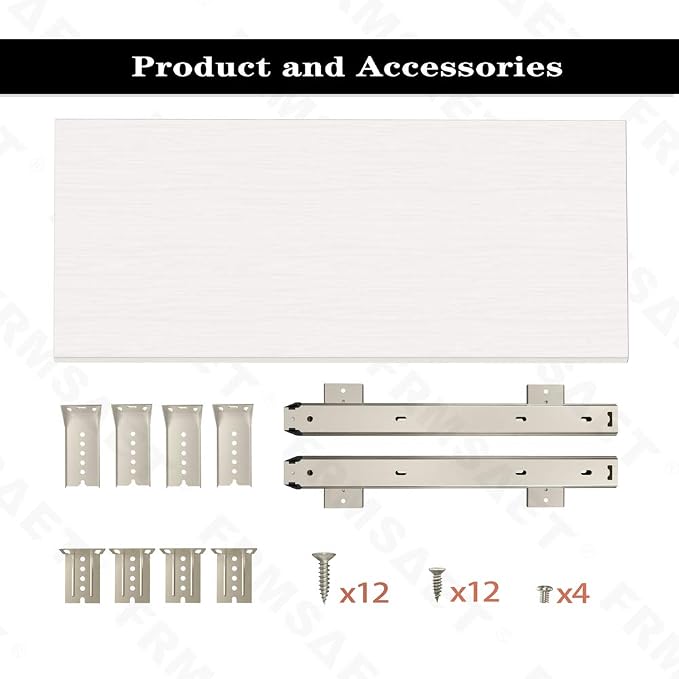 FRMSAET Furniture Accessories Office Product Suits Hardware 20/24/30 inches Keyboard Drawer Tray Wood Holder Under Desk Adjustable Height Platform. (30 inches, White)