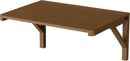 MM MELISEN Wall Mounted Desk - 32x24 Inch, Walnut Finish Solid Wood Desk for Bedroom Office or Laundry Room. Folds Down for laptops, up for Space. Ideal for Apartments, dorms, and Small Homes