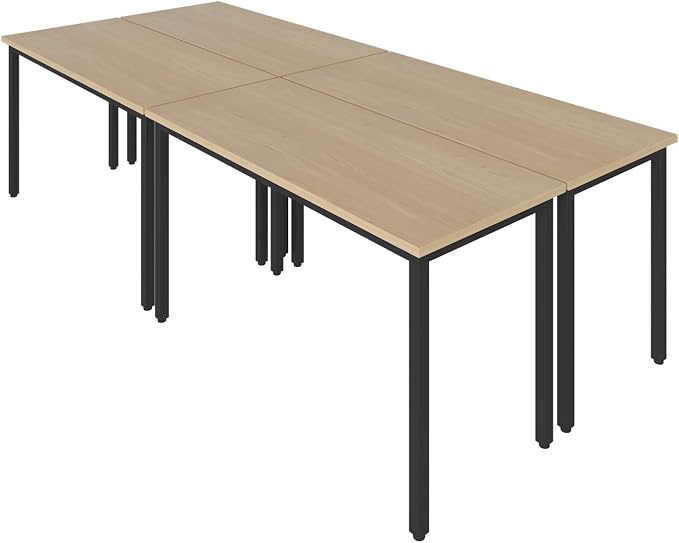 Bonzy Home 4PCS Conference Tables 8FT Computer Desk Study Writing Podcast Table for Meeting Room Conference Room for 10 People, 94.4"x47.2"x29.5", Natural
