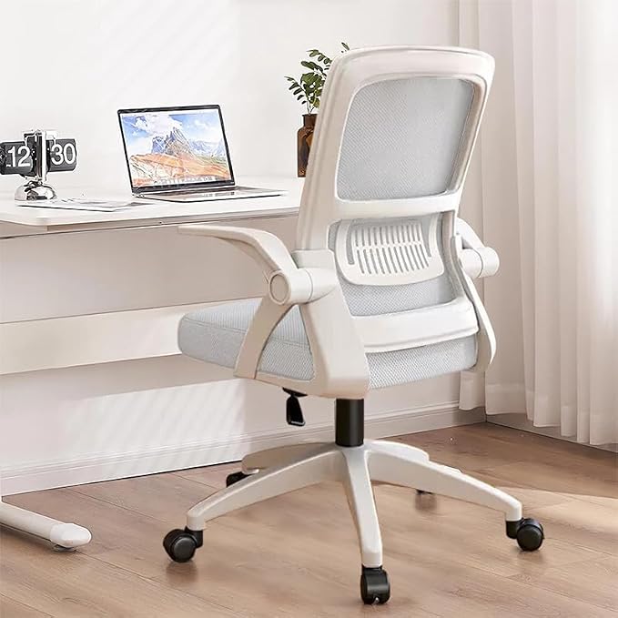 Office Chair, Ergonomic Desk Chair Breathable Mesh Chair Swivel Chair with Flip-Up Arms and Lumbar Support Computer Chair for Home Office