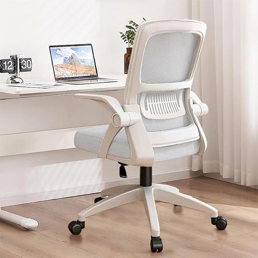 Office Chair, Ergonomic Desk Chair Breathable Mesh Chair Swivel Chair with Flip-Up Arms and Lumbar Support Computer Chair for Home Office