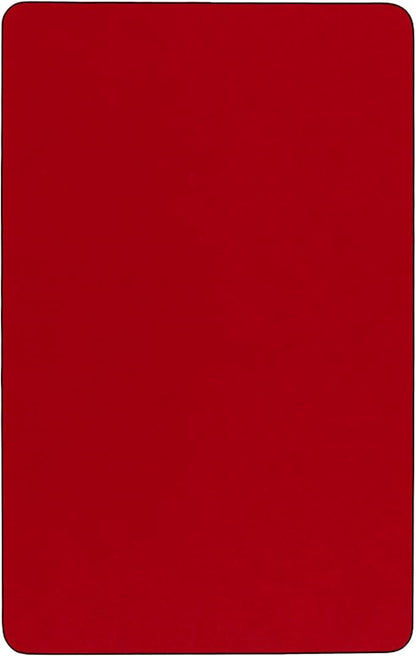 Flash Furniture 24''W x 48''L Rectangular Red Thermal Laminate Activity Table - Standard Height Adjustable Legs