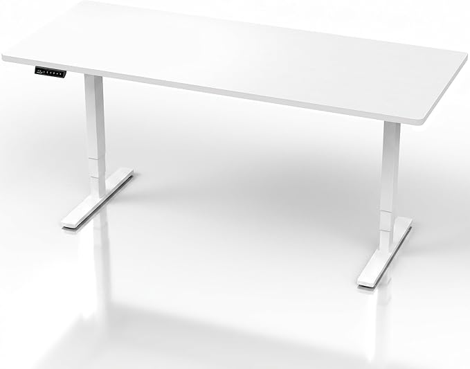 VIVO Electric 71 x 30 in Standing Desk, Touch Screen Adjustment, 220 lb Frame Support, 2E Series, White Top, White Frame, DESK-KIT-2EW71W