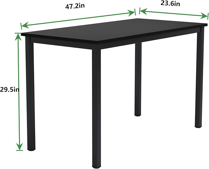 SogesHome 47inches Computer Desk PC Desk Office Desk Workstation for Home Office Use Writing Table, Black