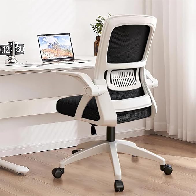 Office Chair, Ergonomic Desk Chair Breathable Mesh Chair Swivel Chair with Flip-Up Arms and Lumbar Support Computer Chair for Home Office