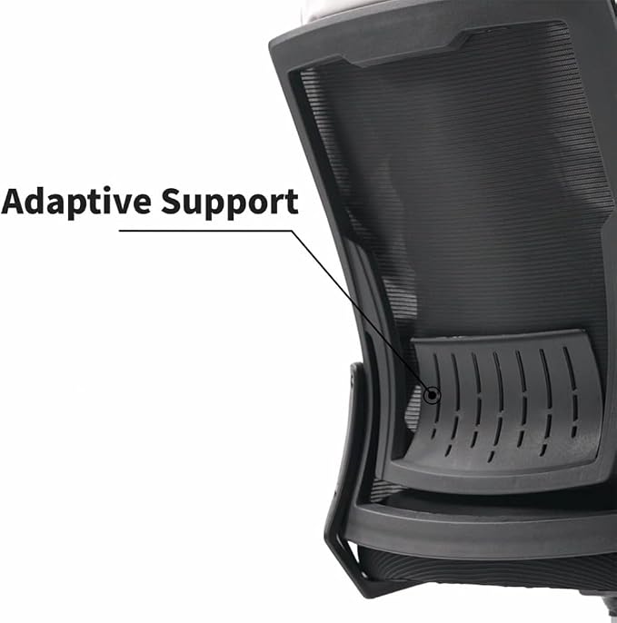 Ergonomic Office Chair with Flip-Up Arms, Small Desk Chair with Breathable Mesh Back, Home Office Desk Chair that Saves Space, Compact Swivel Computer Chair