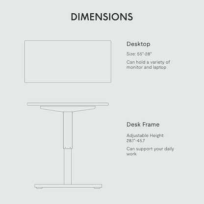 FLEXISPOT EN2 55" x 28" Standing Desk with Solid Wood Cat Bed Bundle, 1" Thick Desktop, Desk-Mounted Cat Perch with Scratcher, Black