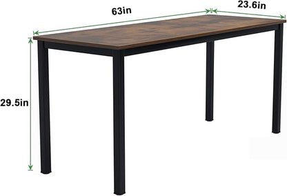 SogesHome 63inches Computer Desk PC Desk Office Desk Workstation for Home Office Use Writing Table, Vinatge Brown