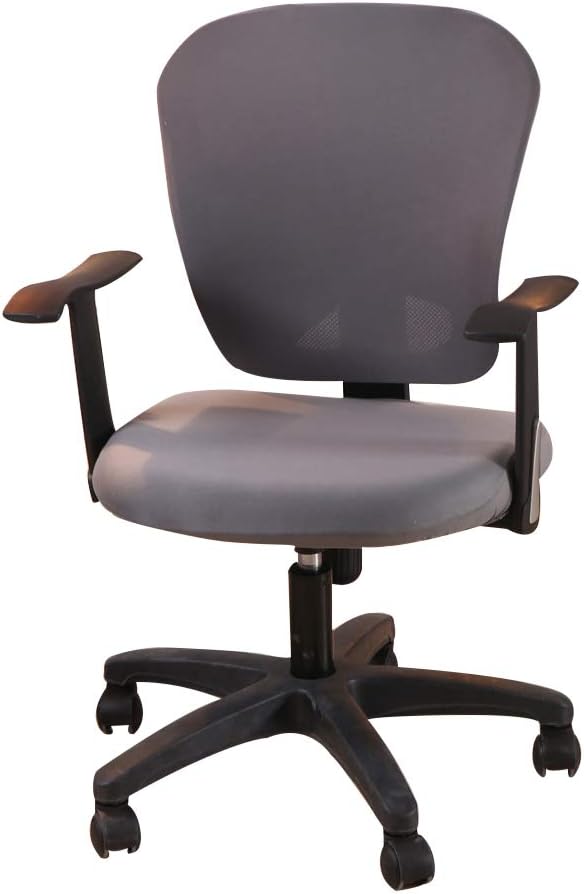 Jinzio Computer Office Chair Cover - Split Protective & Stretchable Cloth Polyester Universal Desk Task Chair Chair Covers Stretch Rotating Chair Slipcover, Grey