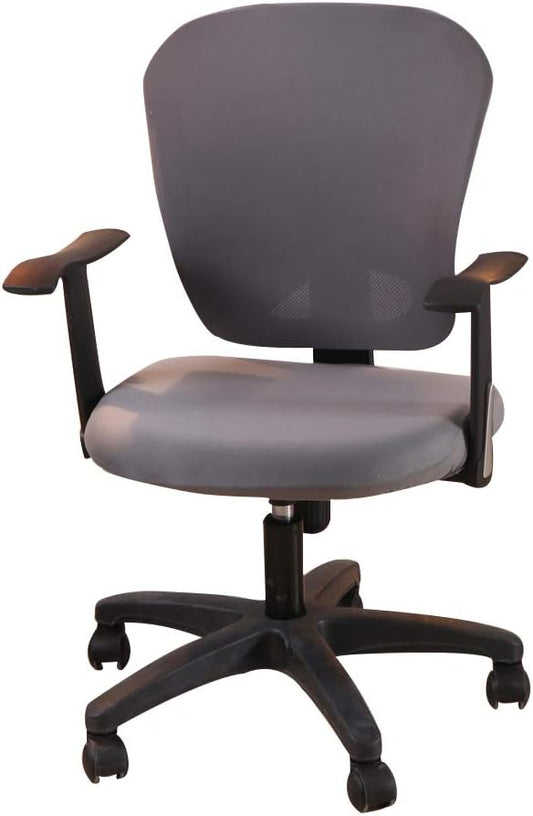 Jinzio Computer Office Chair Cover - Split Protective & Stretchable Cloth Polyester Universal Desk Task Chair Chair Covers Stretch Rotating Chair Slipcover, Grey