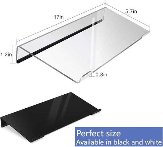 Computer Keyboard Stand，Acrylic Keyboard Tray with Rubber Strip，Ticker Acrylic Riser（Holder） for Easy Ergonomic Typing and Working at Home and Office (EITZJ-01) (Black)