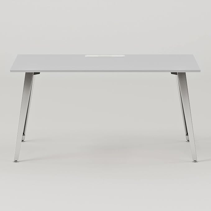 Branch Office Desk - Modern Home Office Desk - Efficient Cable Management and Fast Assembly - Compact Workstation for Home or Apartment - 48” Fog Top - Mirror Base