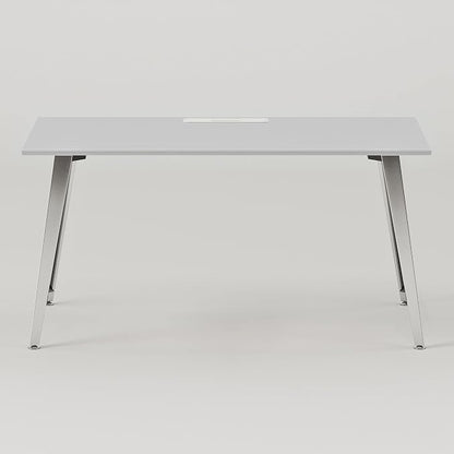 Branch Office Desk - Modern Home Office Desk - Efficient Cable Management and Fast Assembly - Compact Workstation for Home or Apartment - 48” Fog Top - Mirror Base