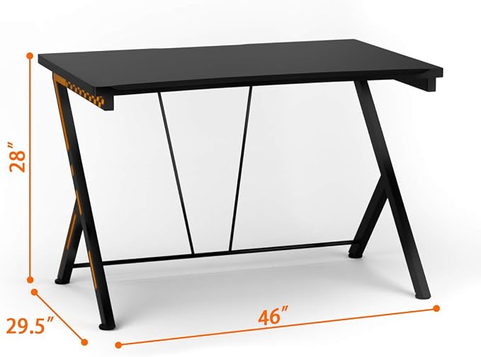 Tangkula 46" Gaming Desk PC Computer Desk, Home Office Study Writing Table for Small Space, Black Gamer Workstation