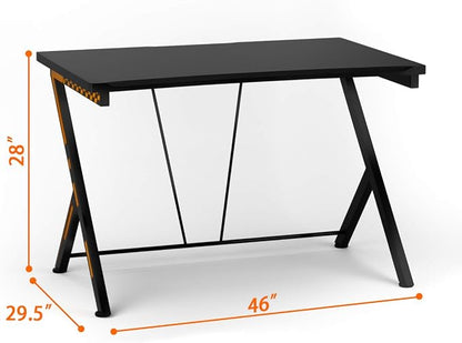 Tangkula 46" Gaming Desk PC Computer Desk, Home Office Study Writing Table for Small Space, Black Gamer Workstation