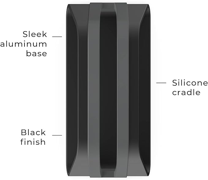 HumanCentric Vertical Laptop Stand Compatible with MacBook Pro and MacBook Air, Holder for Personal Computer Desk Stand, Aluminium, Exchangeable Inserts to Fit Different Device Models, Black