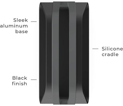 HumanCentric Vertical Laptop Stand Compatible with MacBook Pro and MacBook Air, Holder for Personal Computer Desk Stand, Aluminium, Exchangeable Inserts to Fit Different Device Models, Black