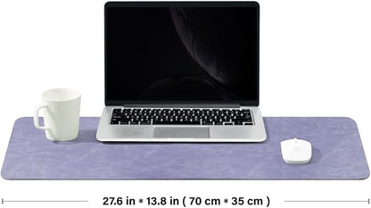 Distressed Leather Desk Mat - Non-Slip PU Desk Pad for Office and Home - Desk Organization and Accessories - Ideal for Large Mouse Pad and Desk Mats on Top of Desks(Lavender,27.6"x 13.8")