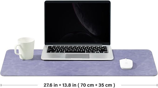 Distressed Leather Desk Mat - Non-Slip PU Desk Pad for Office and Home - Desk Organization and Accessories - Ideal for Large Mouse Pad and Desk Mats on Top of Desks(Lavender,27.6"x 13.8")