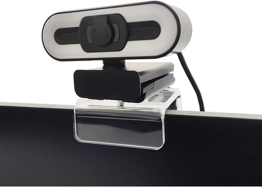 Webcam Mount for Monitor, Compatible with Logitech and other Webcams with 1/4'' Thread, Acrylic Clear Mount on Monitor or Laptop Won't Blcok Screen, Adjustable Mount Fit All Thickness Monitor