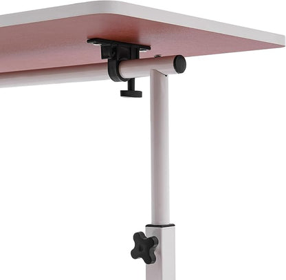 Small Mobile Standing Desk, 24" L×16" W Mobile Office Table, Rolling Laptop Table with 180° Flip, 30.5-43.11in Adjustable Height Desk for Small Spaces Home Offices