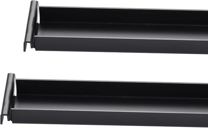 4 Pack Front-to-Back File Drawer Rails for Hanging File Cabinet Drawer Inside Bar Rails Cabinet Parts (Black)