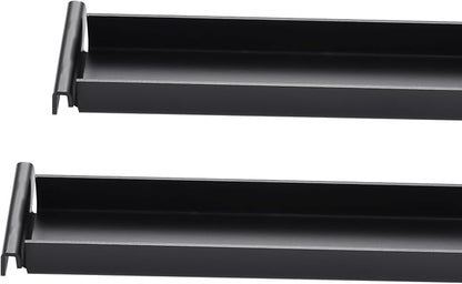 4 Pack Front-to-Back File Drawer Rails for Hanging File Cabinet Drawer Inside Bar Rails Cabinet Parts (Black)