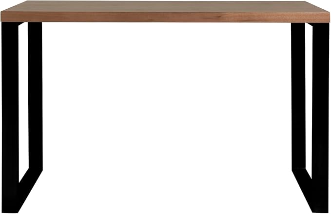 Euro Style Dillon 47" Home Office Writing Gaming Desk | Modern Rustic with an Industrial Edge| Veneer Finished Wood | Professional-Grade Construction for Daily Use | Walnut, Matte Black Legs