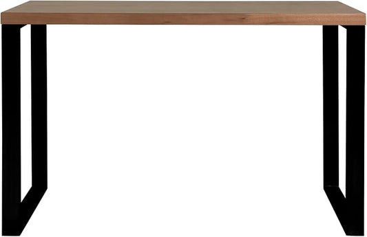 Euro Style Dillon 47" Home Office Writing Gaming Desk | Modern Rustic with an Industrial Edge| Veneer Finished Wood | Professional-Grade Construction for Daily Use | Walnut, Matte Black Legs