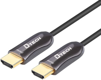 DTECH 4K Fiber Optic HDMI Cable 50ft Long Thin Optical HDMI 2.0 Cable 4K60Hz 18Gbps High Speed Slim UHD Video Cord 50 Feet for Monitor Projector