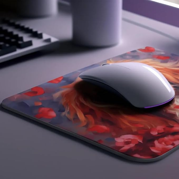 Cavalier King Mouse Pad Dog with Red Hearts Pattern Non-Slip Rubber Mouse Pad Puppy in Love Mouse Pad for Home Office Work Desk Computer Desktop Laptop for Dog Lovers
