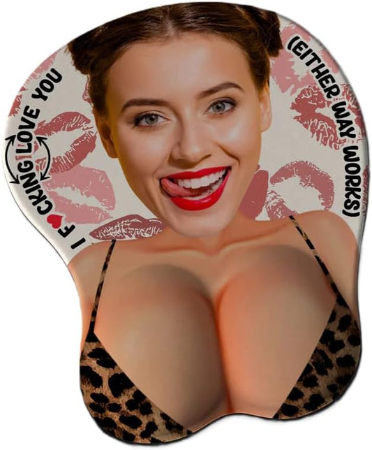 Custom Face Funny & Naughty Personalized Photo 3D Mouse Pad, Custom Face Sexy Body 3D Mouse Pads for Naughty Couple Funny Coworkers Troll, 3D Mouse Pads Adult Jokes Gifts for Couple Coworker Troll (2)