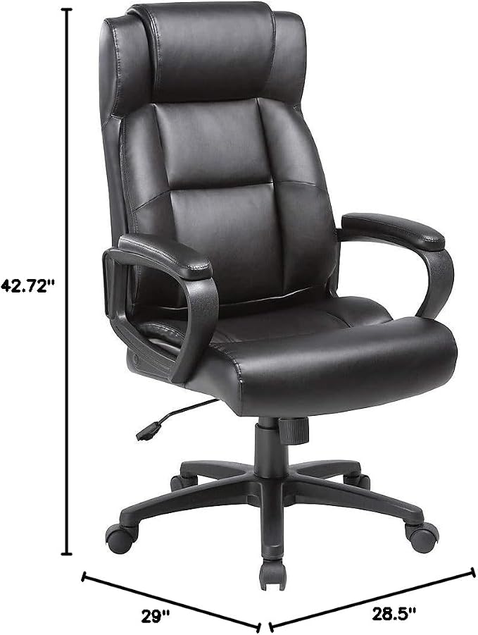Lorell Soho High-Back Black Leather Executive Chair
