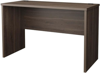Minimalist Home Office Desk with Cable Management - Dark Walnut Finish