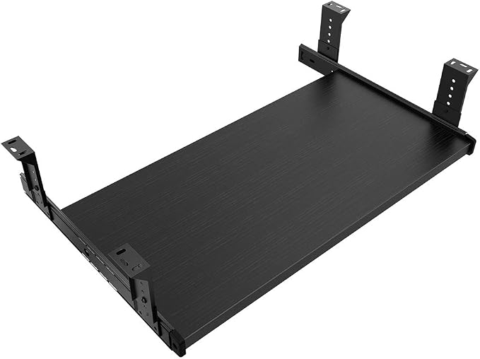 FRMSAET Furniture Accessories Office Product Suits Hardware 20/24/30 inches Keyboard Drawer Tray Wood Holder Under Desk Adjustable Height Platform. (20 inches, Black)