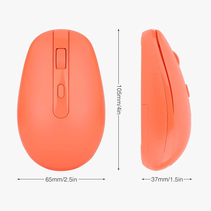 Rii Wireless Mouse RM700 2.4G Silent Mouse WIith USB Nano Receiver for Laptop,PC,Mac,Chromebook,Windows (Orange)