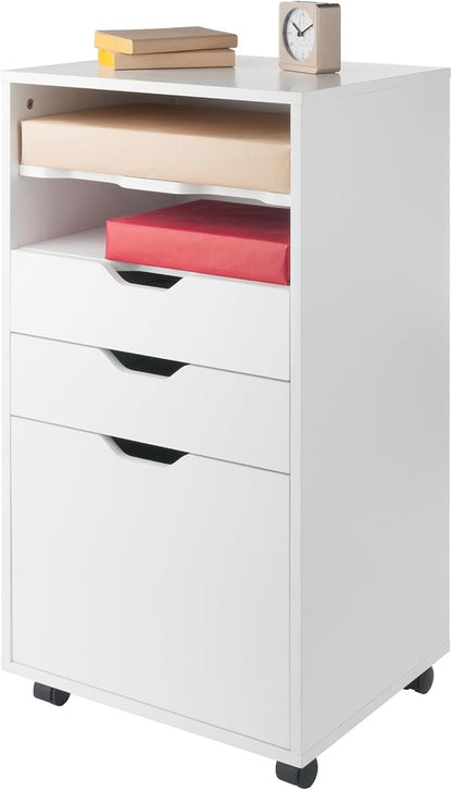 Winsome Halifax Mobile Storage Cabinet with 7 Drawers in White, Stylish & Functional Home Storage Cabinet for Filing, Kitchen Organization, Moveable Furniture for Office, Dorms, Apartments