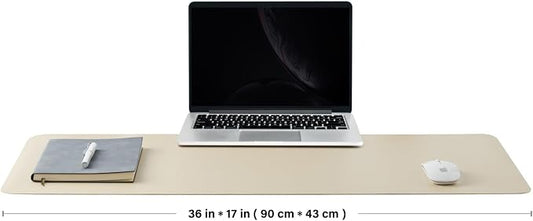 Cork Desk Mat - Dual-Sided Desk Pad for Office and Home - Desk Organization and Accessories - Ideal for Large Mouse Pad and Desk Mats on Top of Desks(Beige,36"x 17")