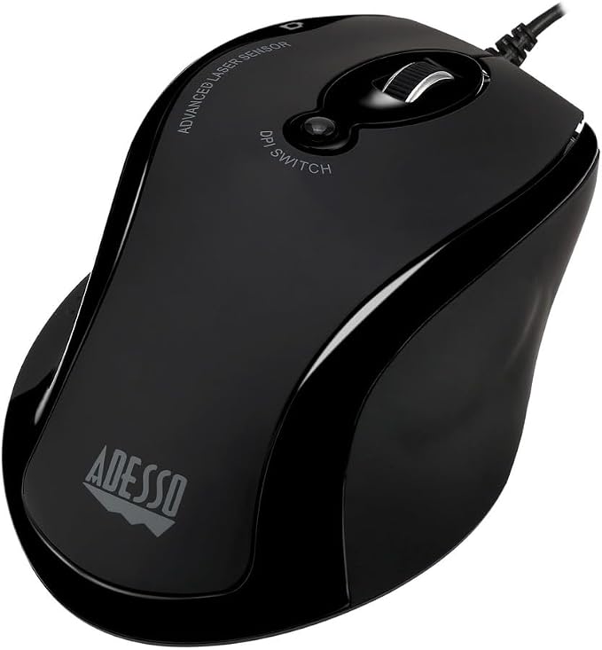 Adesso iMouse G2 - USB Ergonomic Optical Mouse Adjustable DPI Internet Navigational B, Black